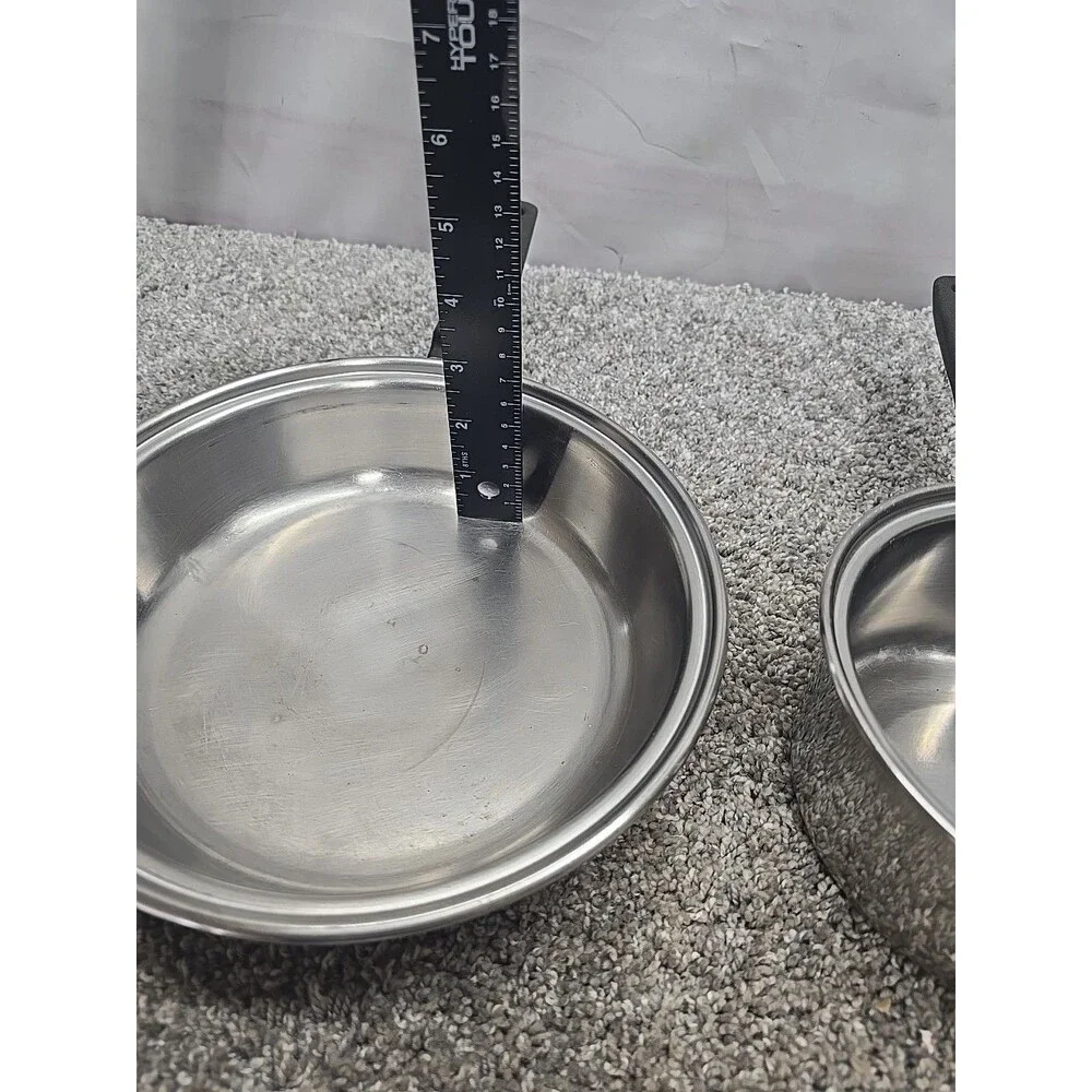 Vintage Flint Ware By Ekco 1 Qt Stainless Steel Sauce Pan With Lid And Skillet